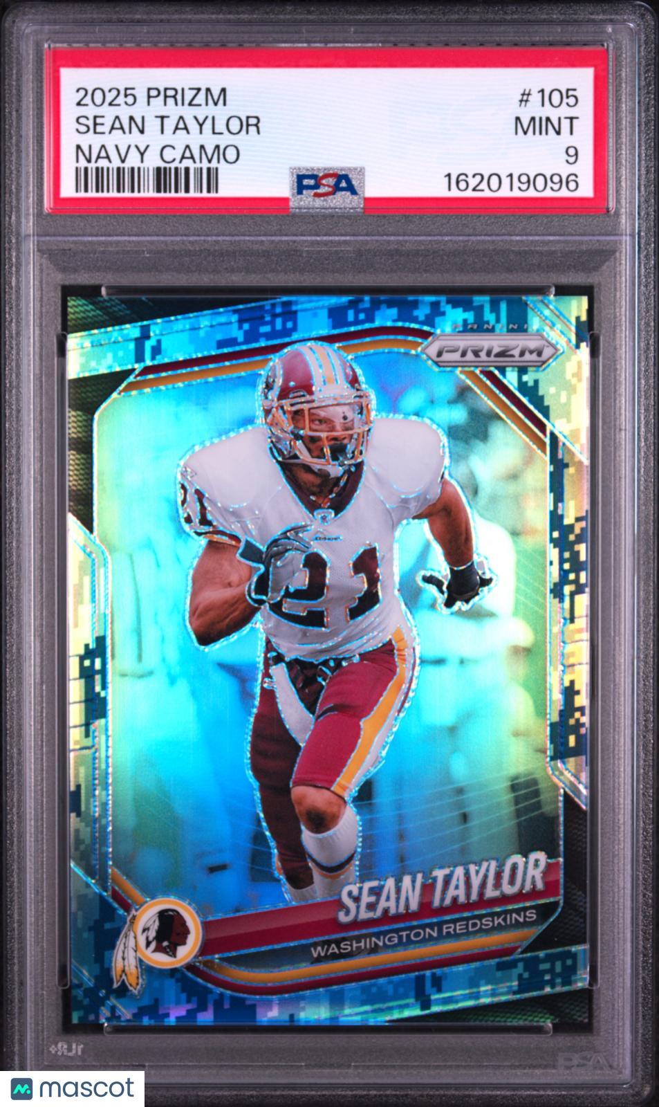 SEAN TAYLOR 2025 Panini Prizm Navy Camo /25 #105 PSA 9 Redskins