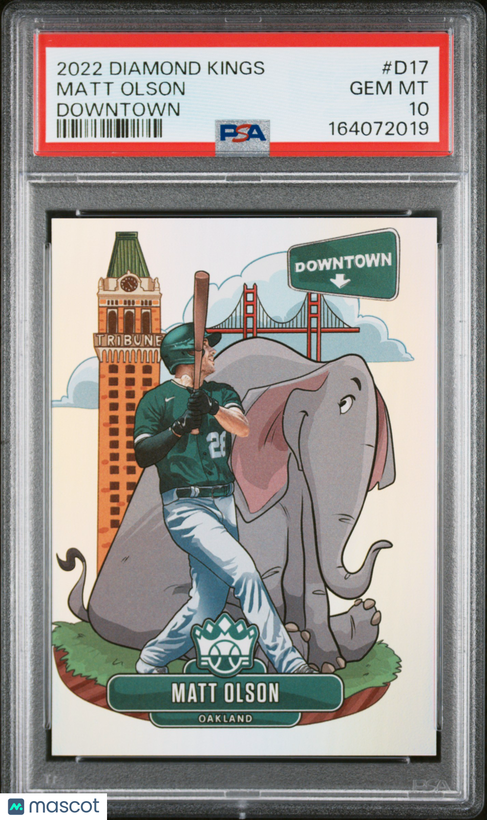 MATT OLSON 2022 Panini Diamond Kings Downtown Case Hit SSP #D17 PSA 10 Athletics