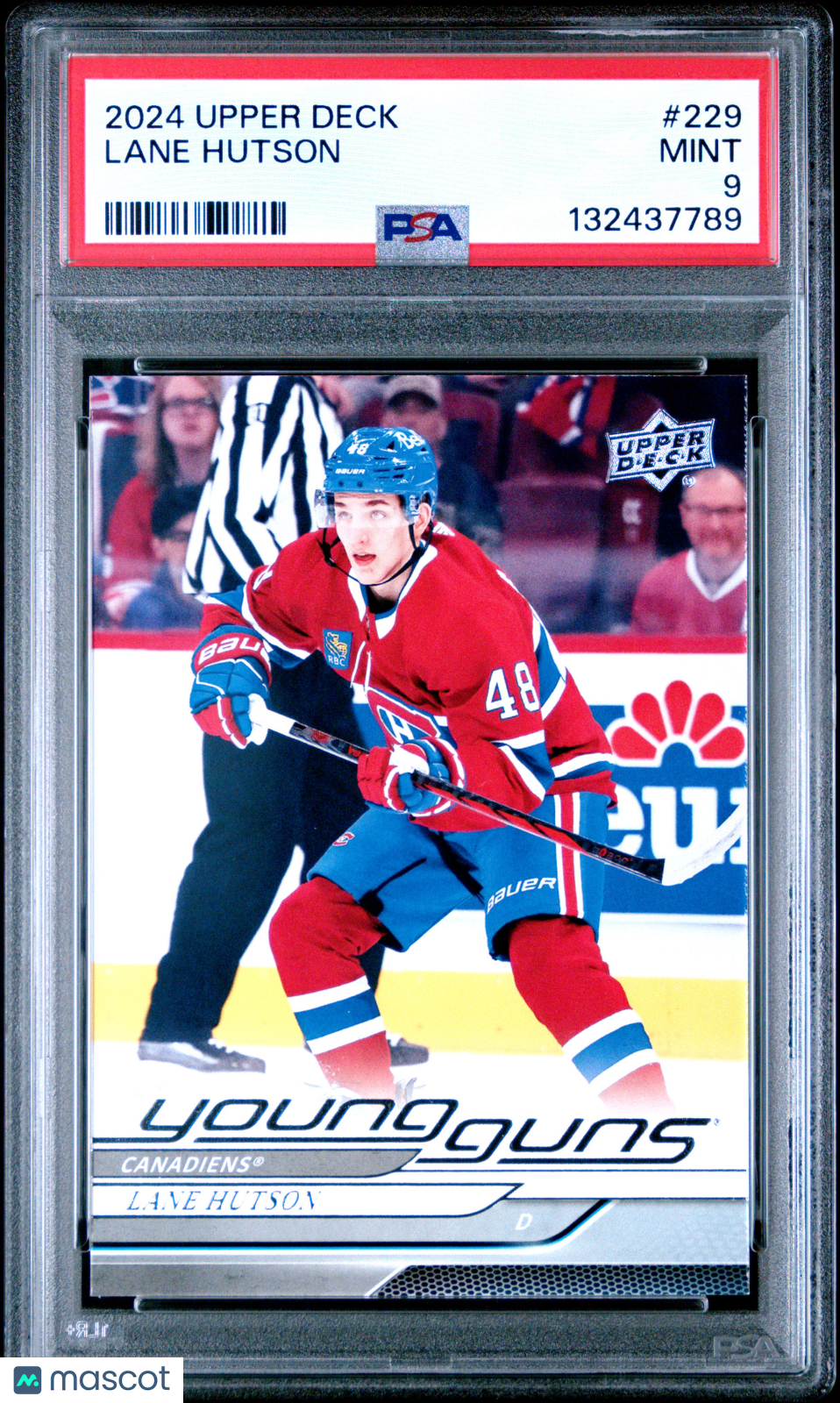 LANE HUTSON 2024-25 Upper Deck Series 2 Young Guns #229 PSA 9 Canadiens