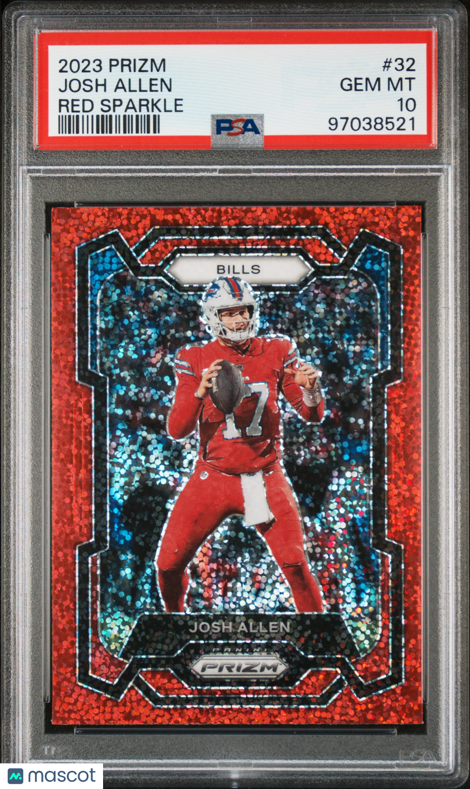 JOSH ALLEN 2023 Panini Prizm Red Sparkle SSP #32 PSA 10 Buffalo Bills