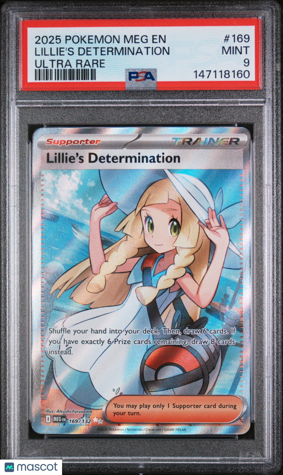 LILLIE'S DETERMINATION 2025 Pokemon Mega Evolution Ultra Rare PSA 9 #169