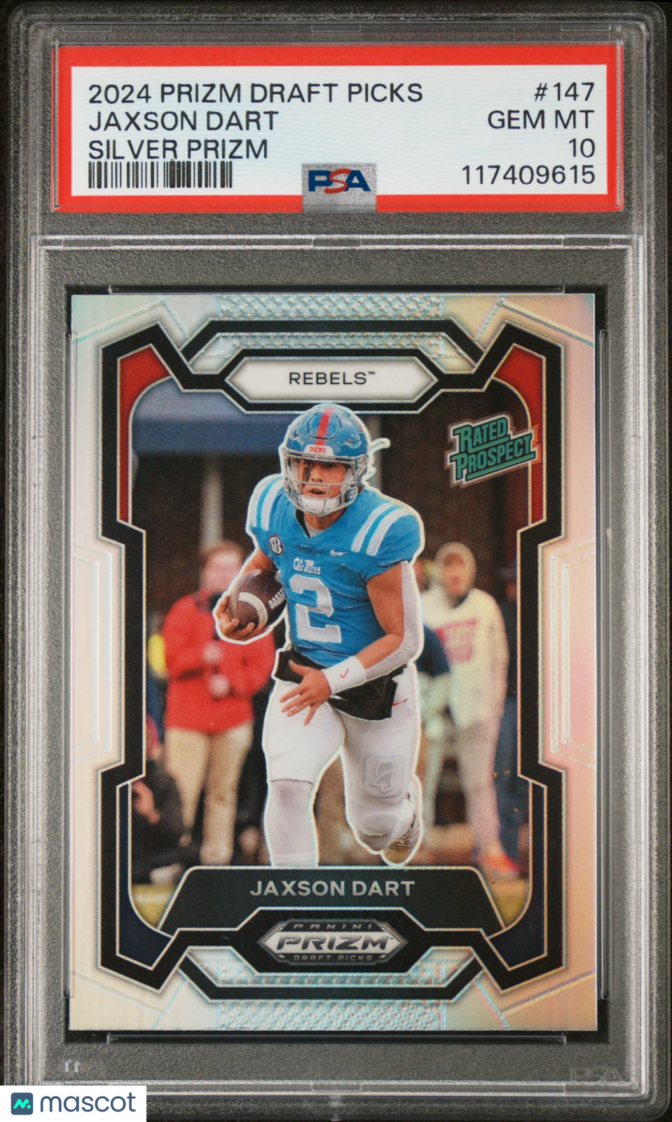 JAXSON DART 2024 Panini Prizm Draft Picks Silver Prospect #147 PSA 10 Ole Miss