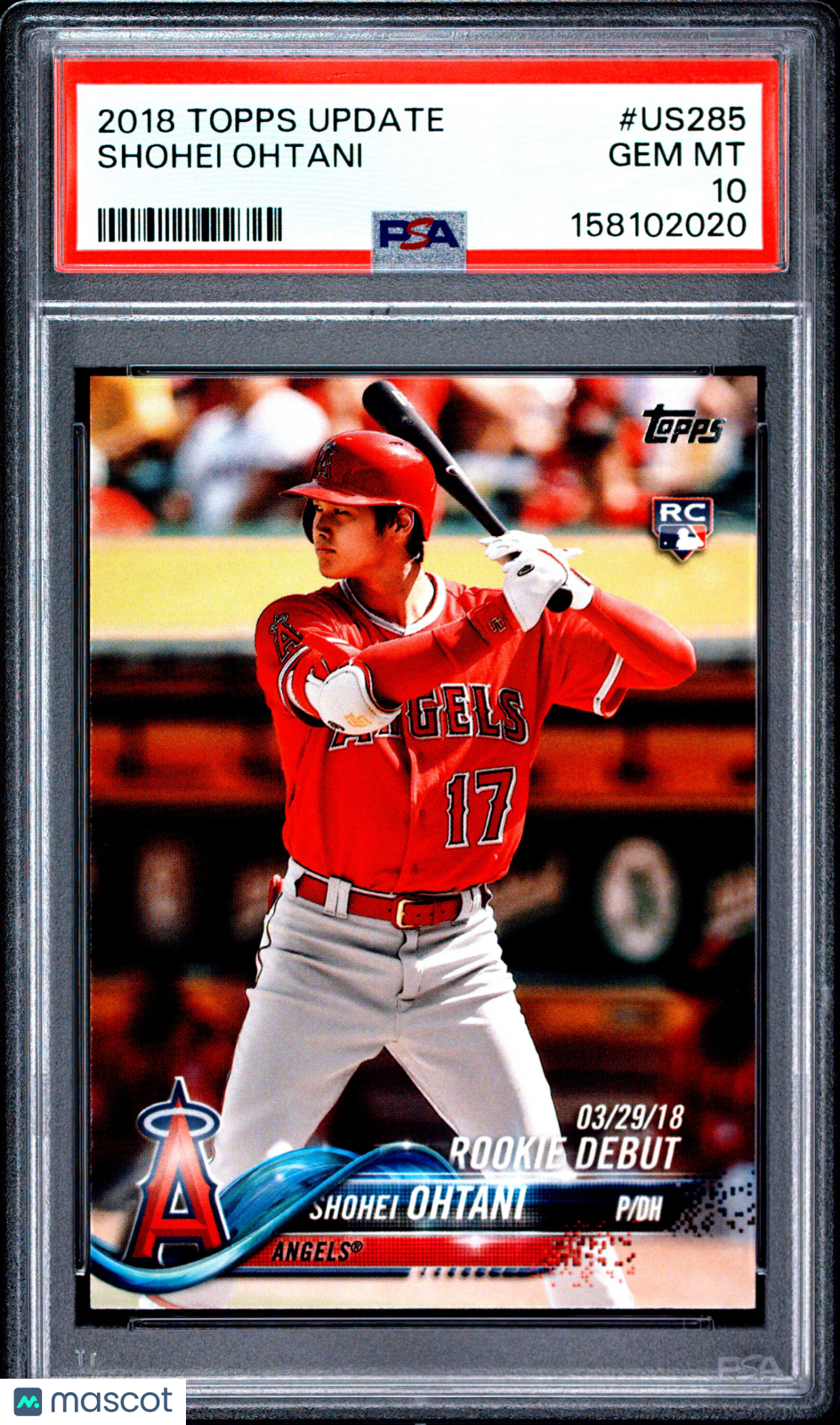 SHOHEI OHTANI 2018 Topps Update Rookie Batting #US285 PSA 10 Angels