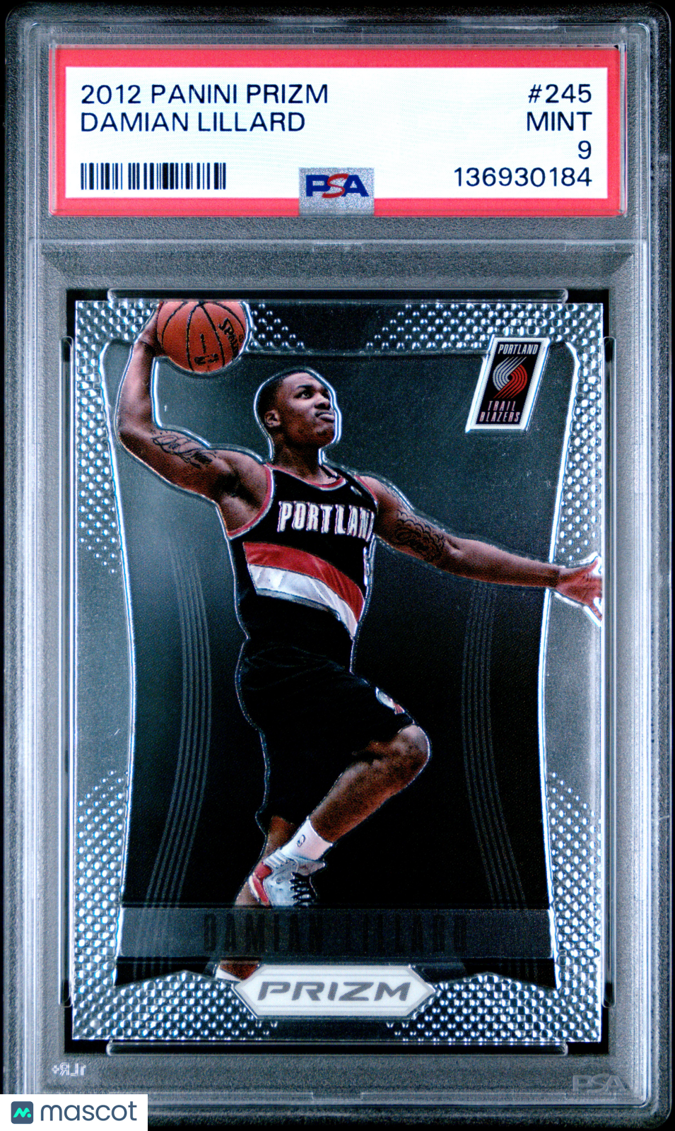 DAMIAN LILLARD 2012-13 Panini Prizm Rookie Card #245 PSA 9 Trail Blazers