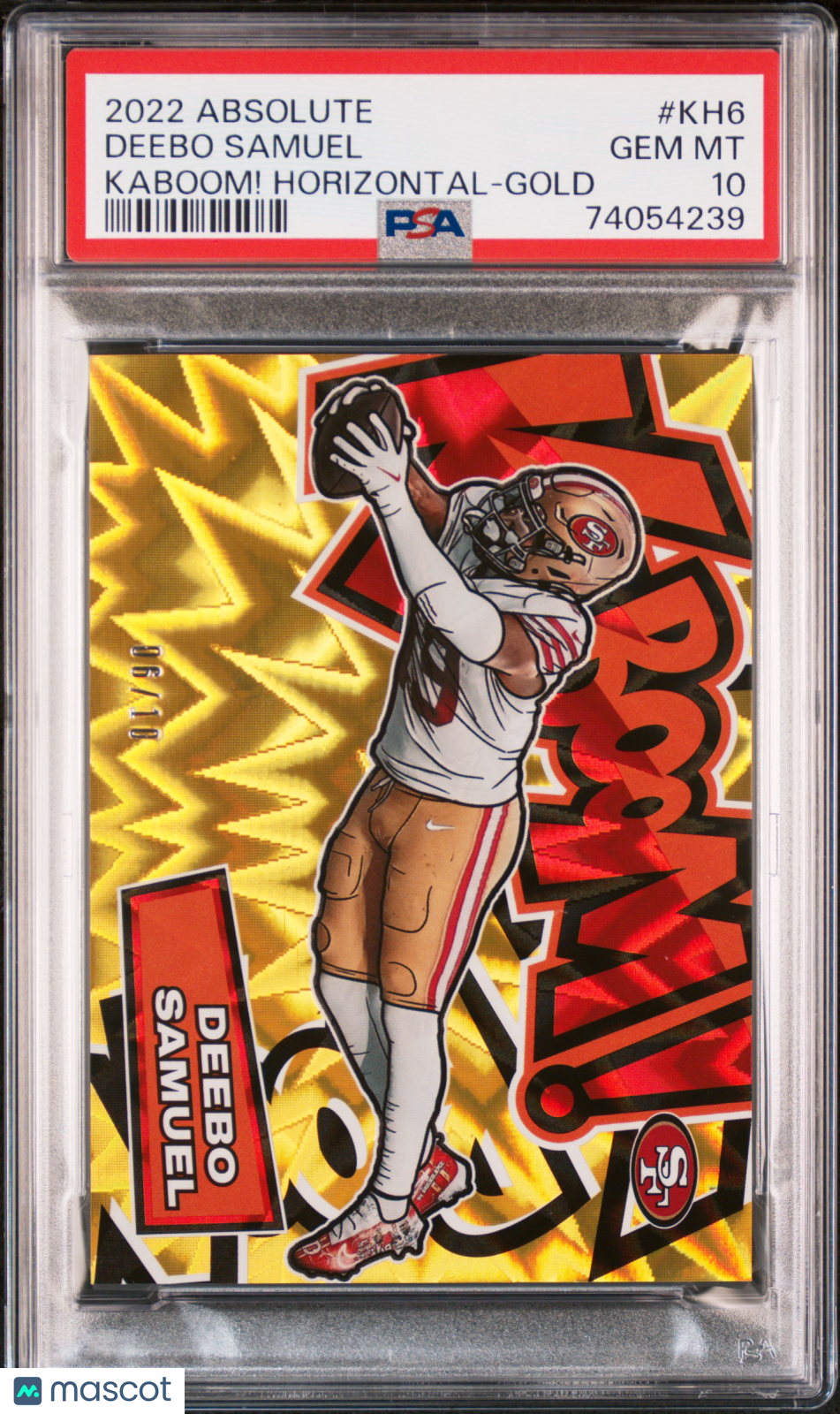 DEEBO SAMUEL 2022 Panini Absolute Kaboom! Horizontal Gold /10 SSP #KH6 PSA 10