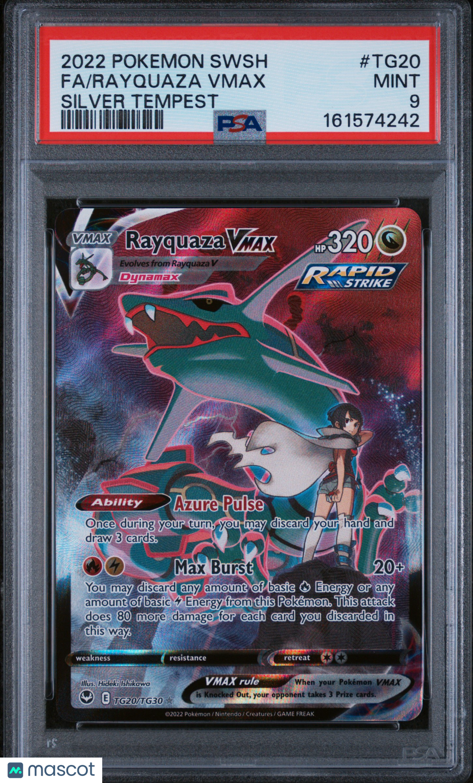 RAYQUAZA VMAX 2022 Pokemon SWSH Silver Tempest Trainer Gallery #TG20 PSA 9