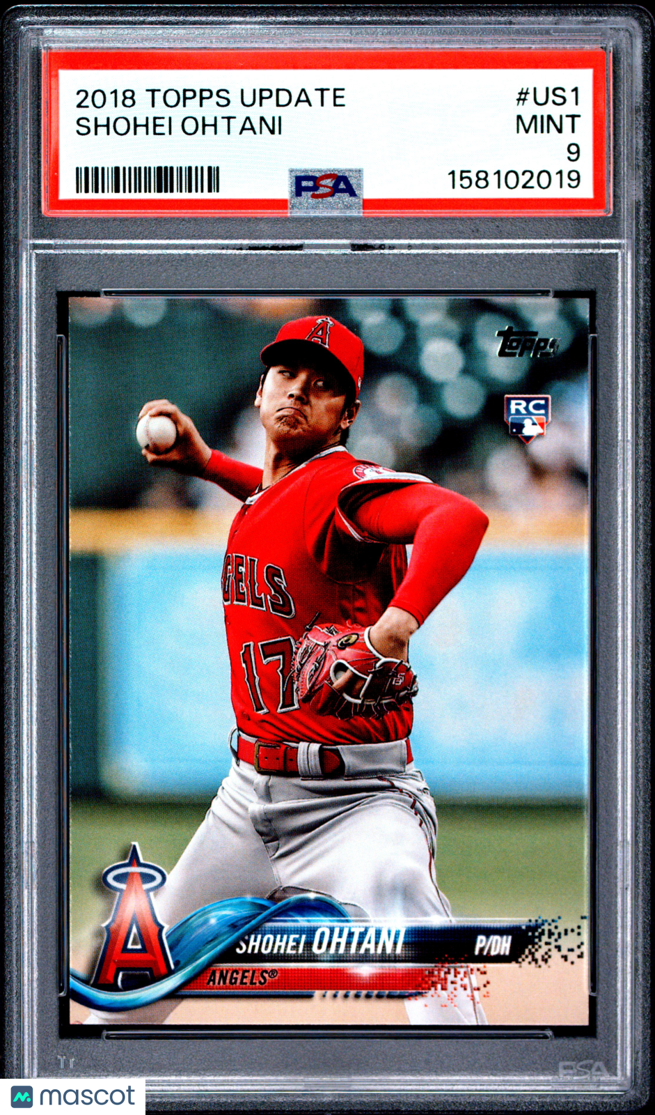 SHOHEI OHTANI 2018 Topps Update Rookie Pitching #US1 PSA 9 Angels