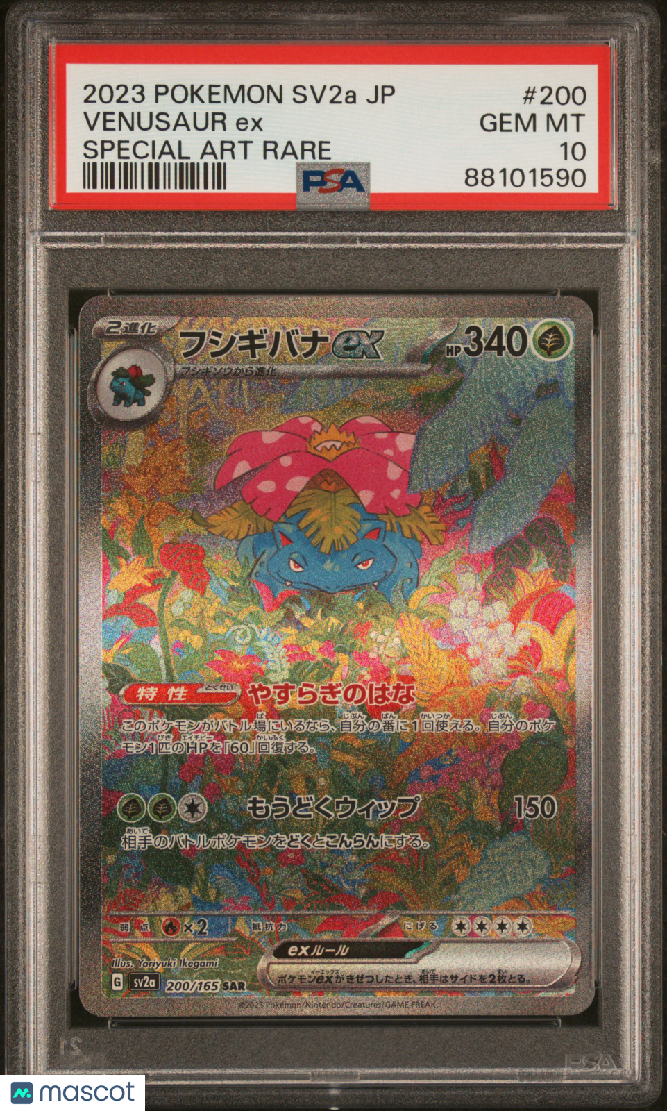 VENUSAUR EX 2023 Pokemon Japanese Sv2a Pokemon 151 #200 Special Art Rare PSA 10