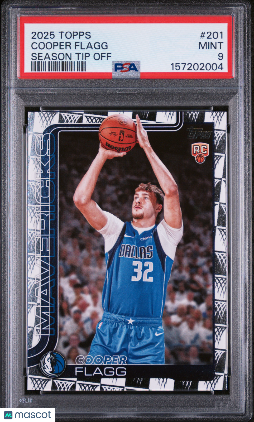 COOPER FLAGG 2025-26 Topps Rookie Season Tip Off Parallel #201 PSA 9 Mavericks