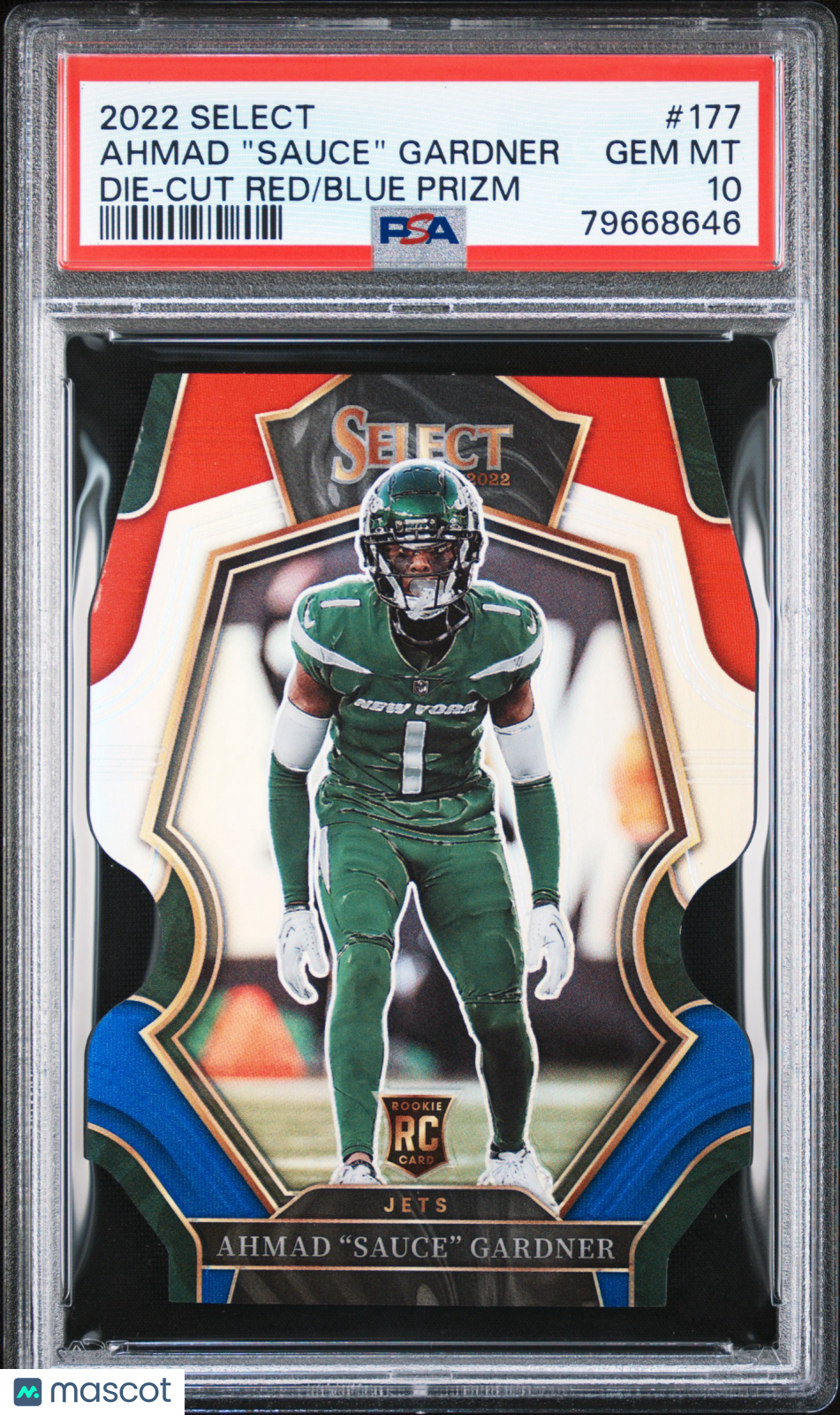 AHMAD SAUCE GARDNER 2022 Panini Select Die Cut Red Blue Prizm Rookie #177 PSA 10