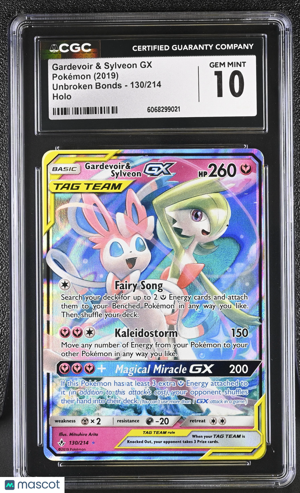 GARDEVOIR & SYLVEON GX 2019 Pokemon SM Unbroken Bonds Tag Team #130/214 CGC 10