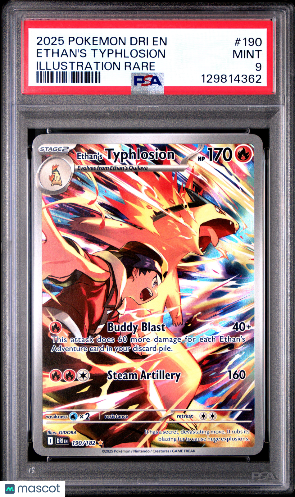 ETHAN'S TYPHLOSION 2025 Pokemon Destined Rivals Illustration Rare PSA 9 #190