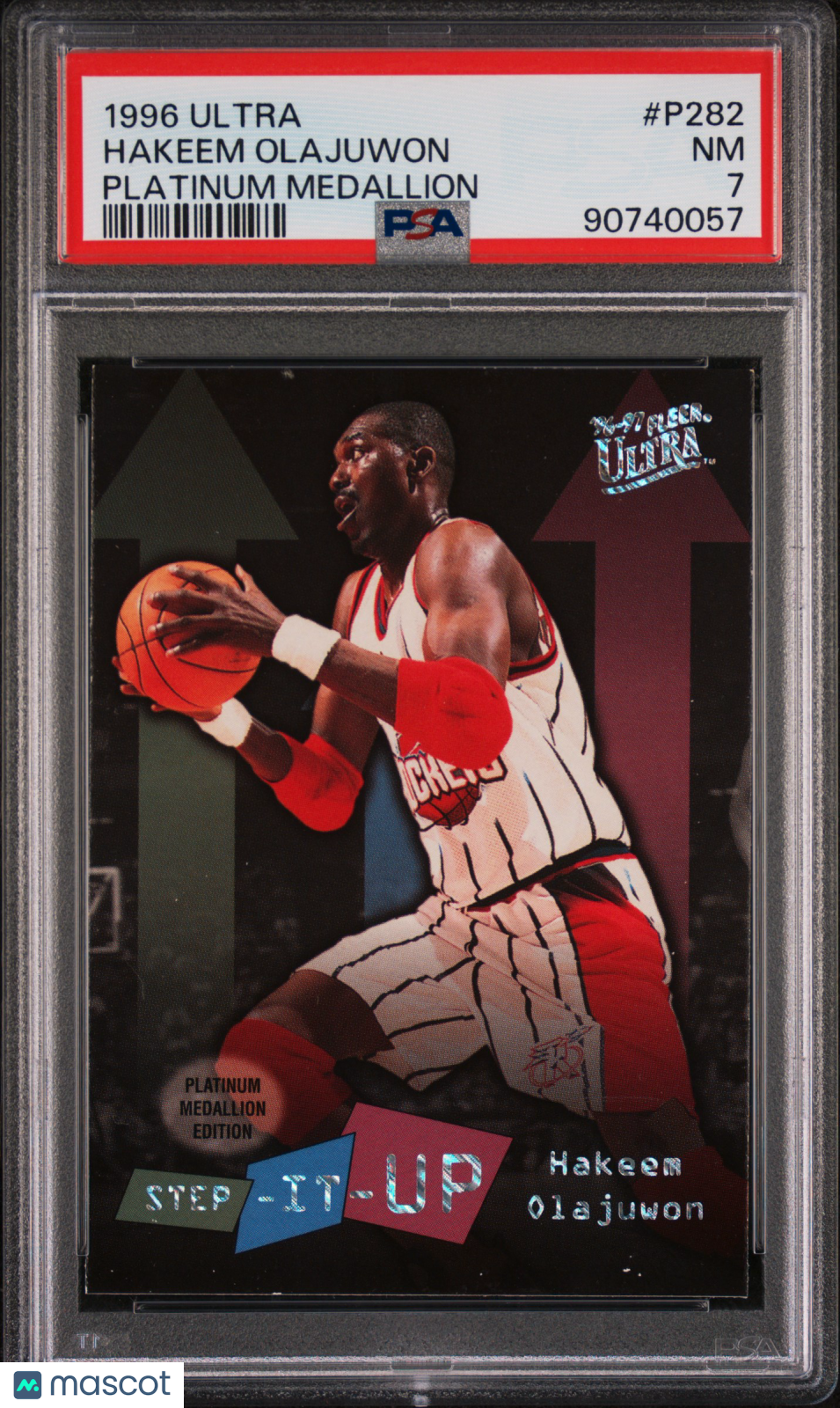 HAKEEM OLAJUWON 1996-97 Fleer Ultra Platinum Medallion #P282 PSA 7 Rockets