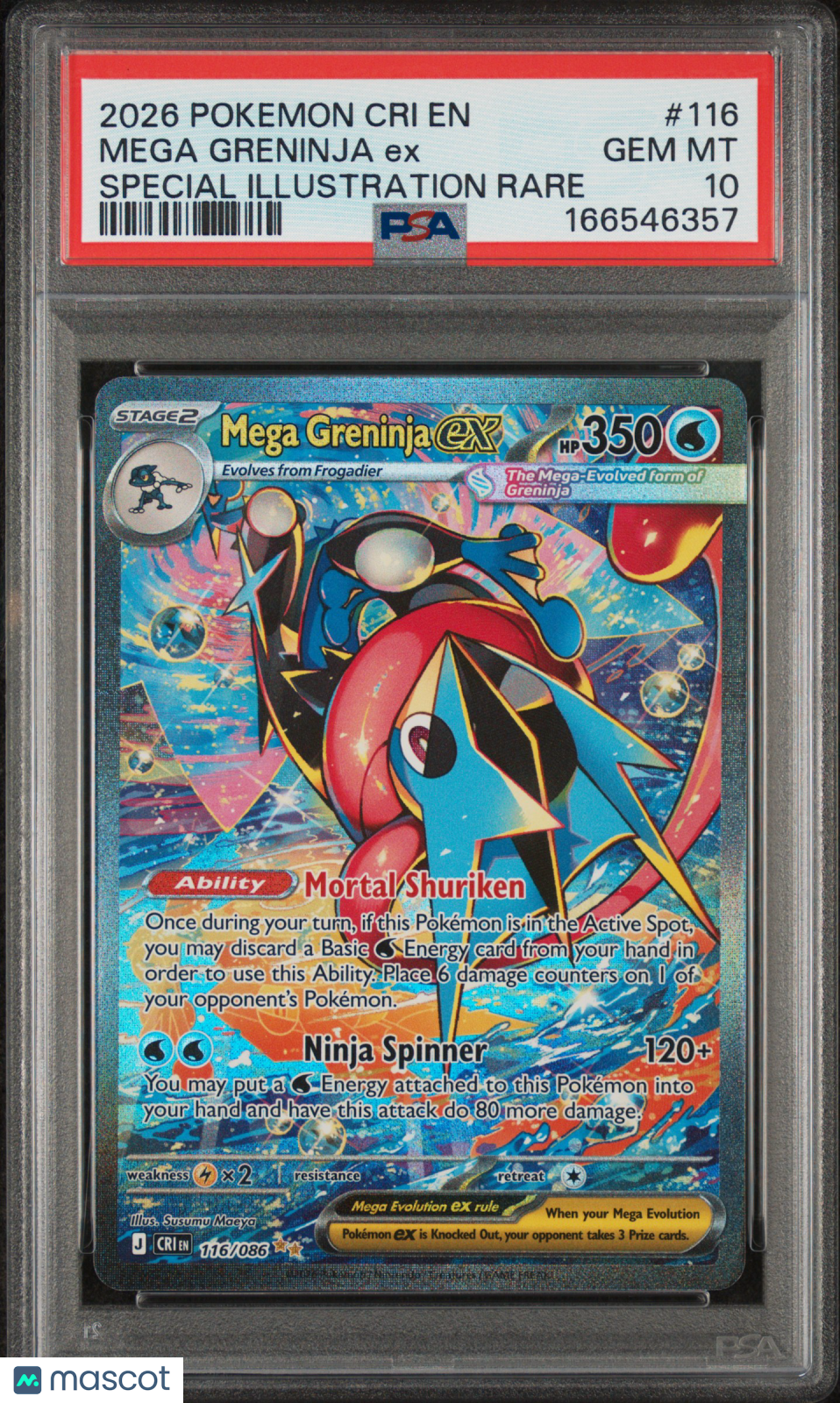 MEGA GRENINJA EX 2026 Pokemon Chaos Rising Special Illustration Rare #116 PSA 10