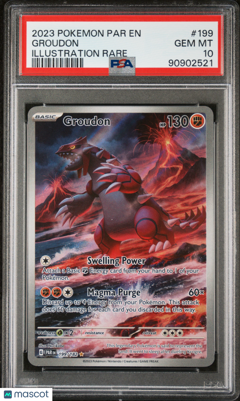 GROUDON 2023 Pokemon Paradox Rift #199 Illustration Rare PSA 10 GEM MINT