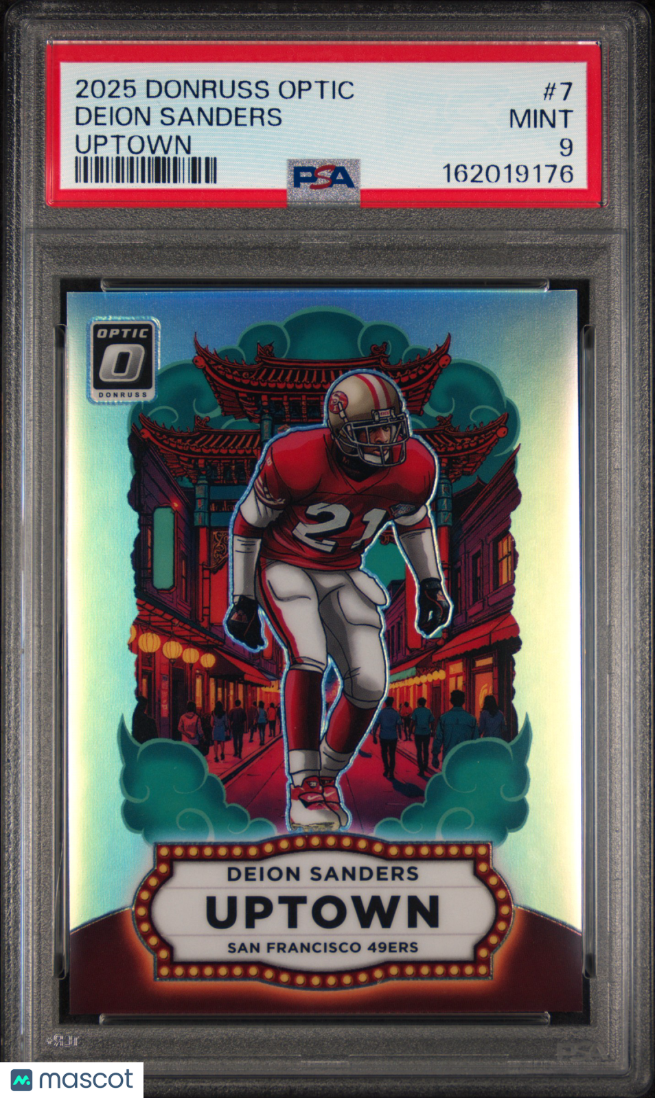 DEION SANDERS 2025 Panini Donruss Optic Uptown Case Hit SSP #7 PSA 9 49ers