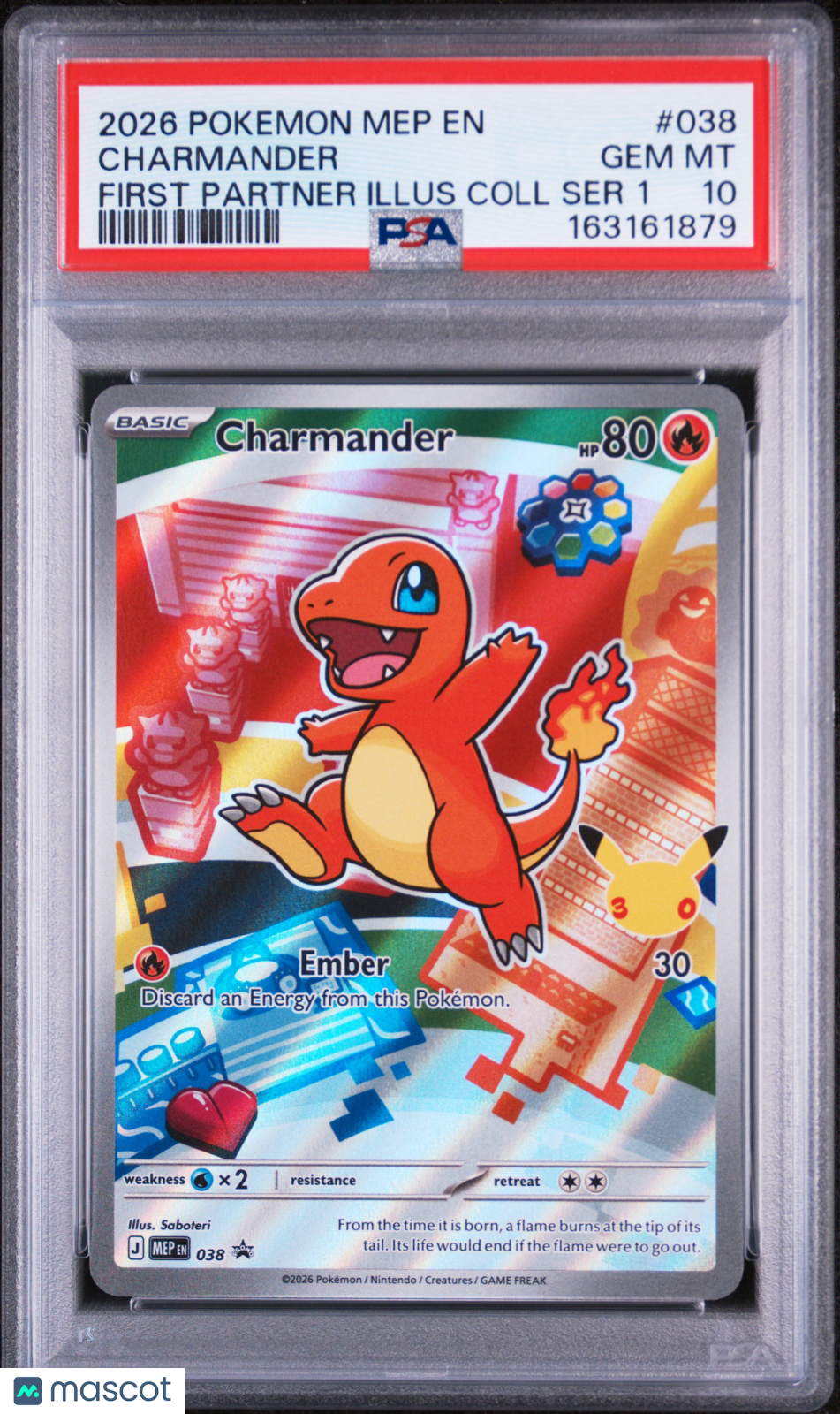 CHARMANDER Pokemon Mega Evolution Black Star Promo First Partner #038 PSA 10