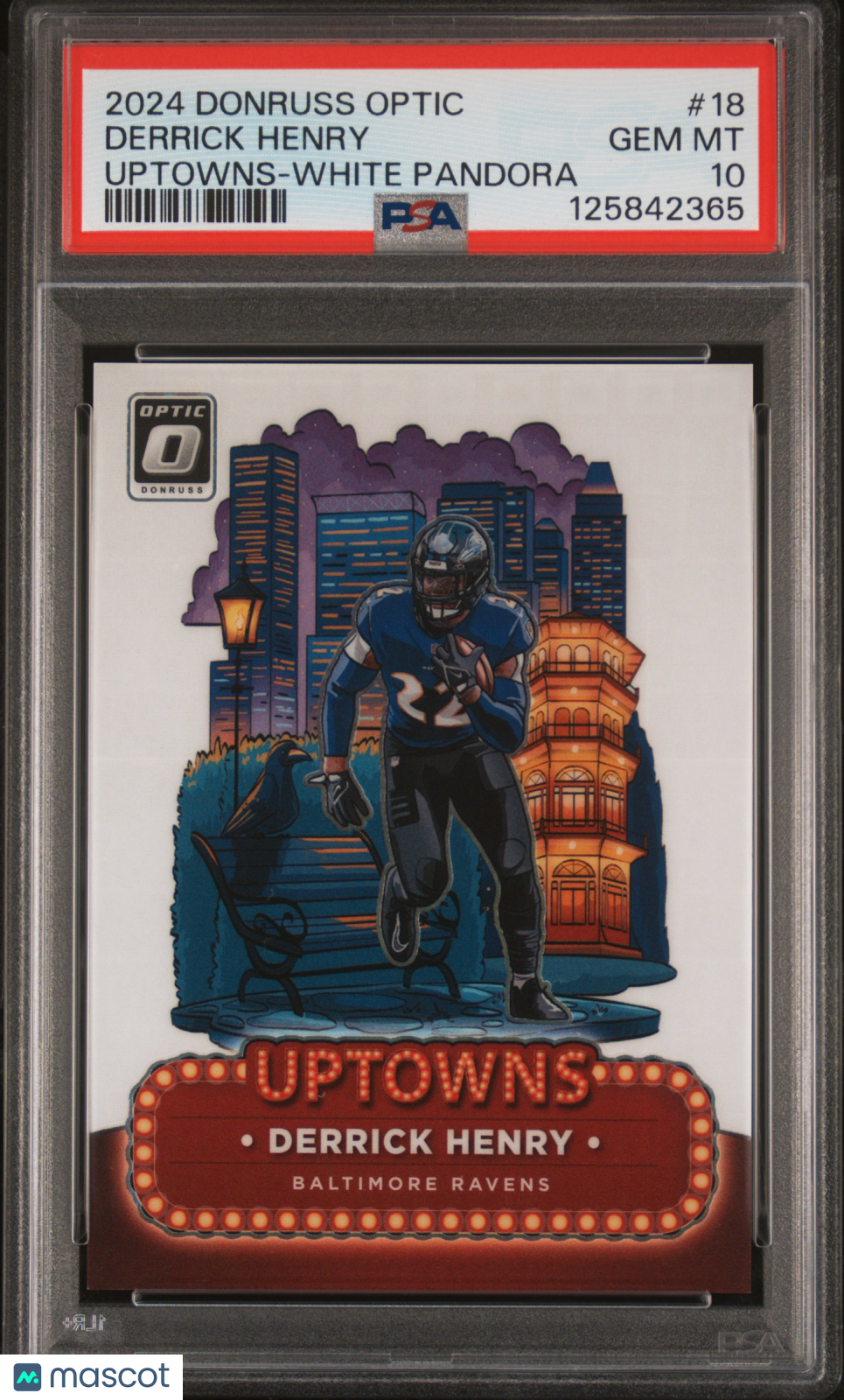DERRICK HENRY 2024 Panini Donruss Optic Uptowns White Pandora /25 PSA 10 Ravens