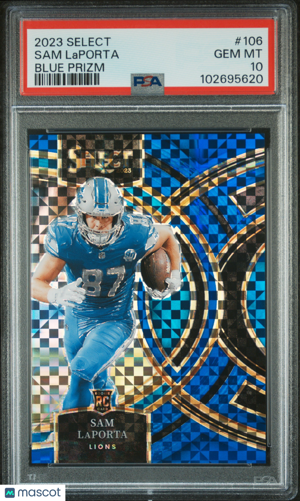 SAM LAPORTA 2023 Panini Select Premier Level Blue Prizm /149 #106 PSA 10 Lions