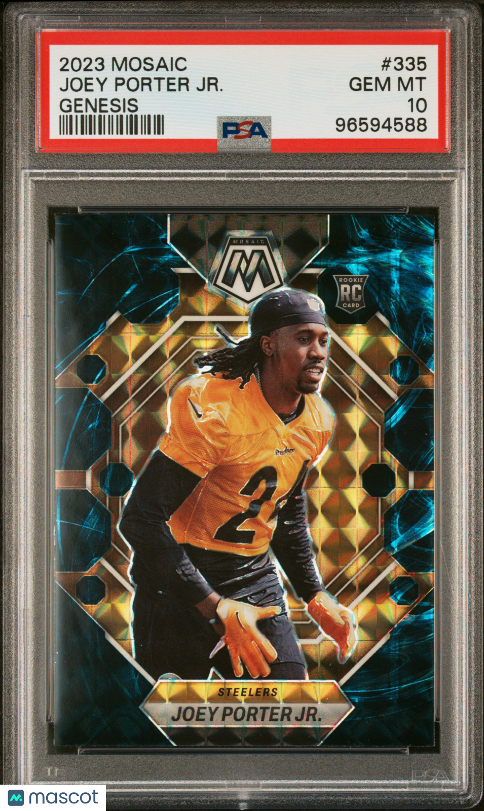 JOEY PORTER JR. 2023 Panini Mosaic Rookie Genesis Case Hit SSP #335 PSA 10