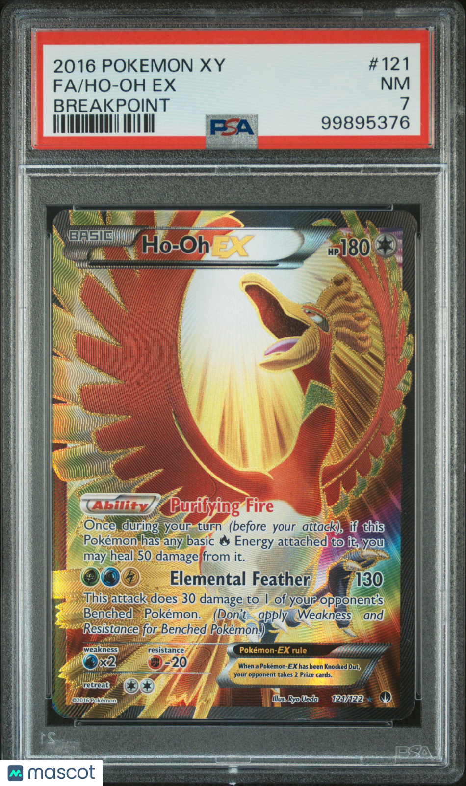 HO-OH EX 2016 Pokemon XY Breakpoint Ultra Rare #121 PSA 7