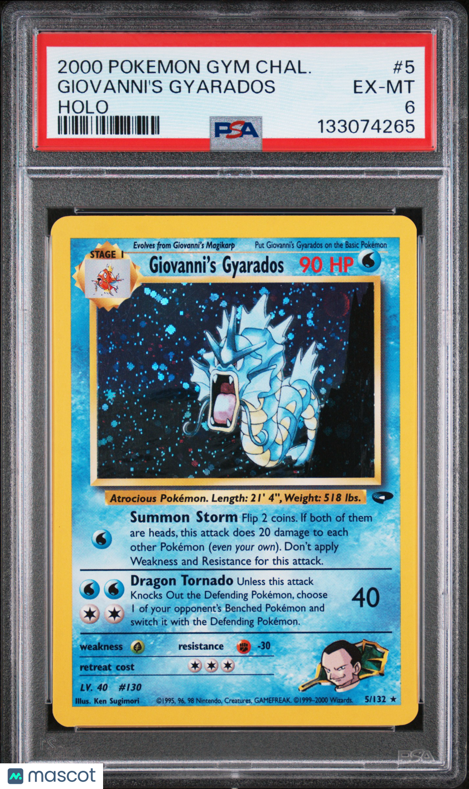 GIOVANNI'S GYARADOS 2000 Pokemon Gym Challenge Holo Rare #5 PSA 6
