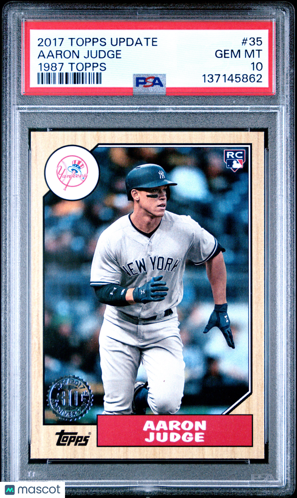 AARON JUDGE 2017 Topps Update Rookie 1987 Topps #35 PSA 10 Yankees