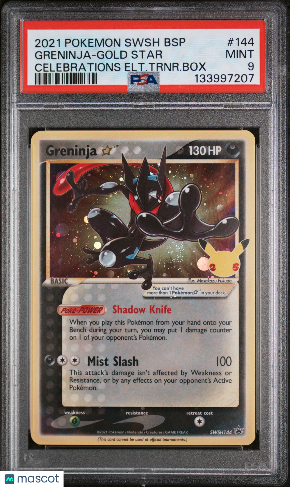 GRENINJA 2021 Pokemon Black Star Promo Gold Star #SWSH144 Celebrations ETB PSA 9