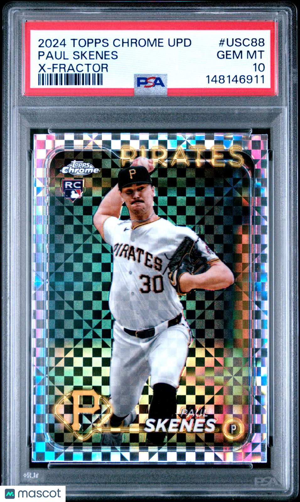 PAUL SKENES 2024 Topps Chrome Update Rookie X-Fractor #USC88 PSA 10 Pirates