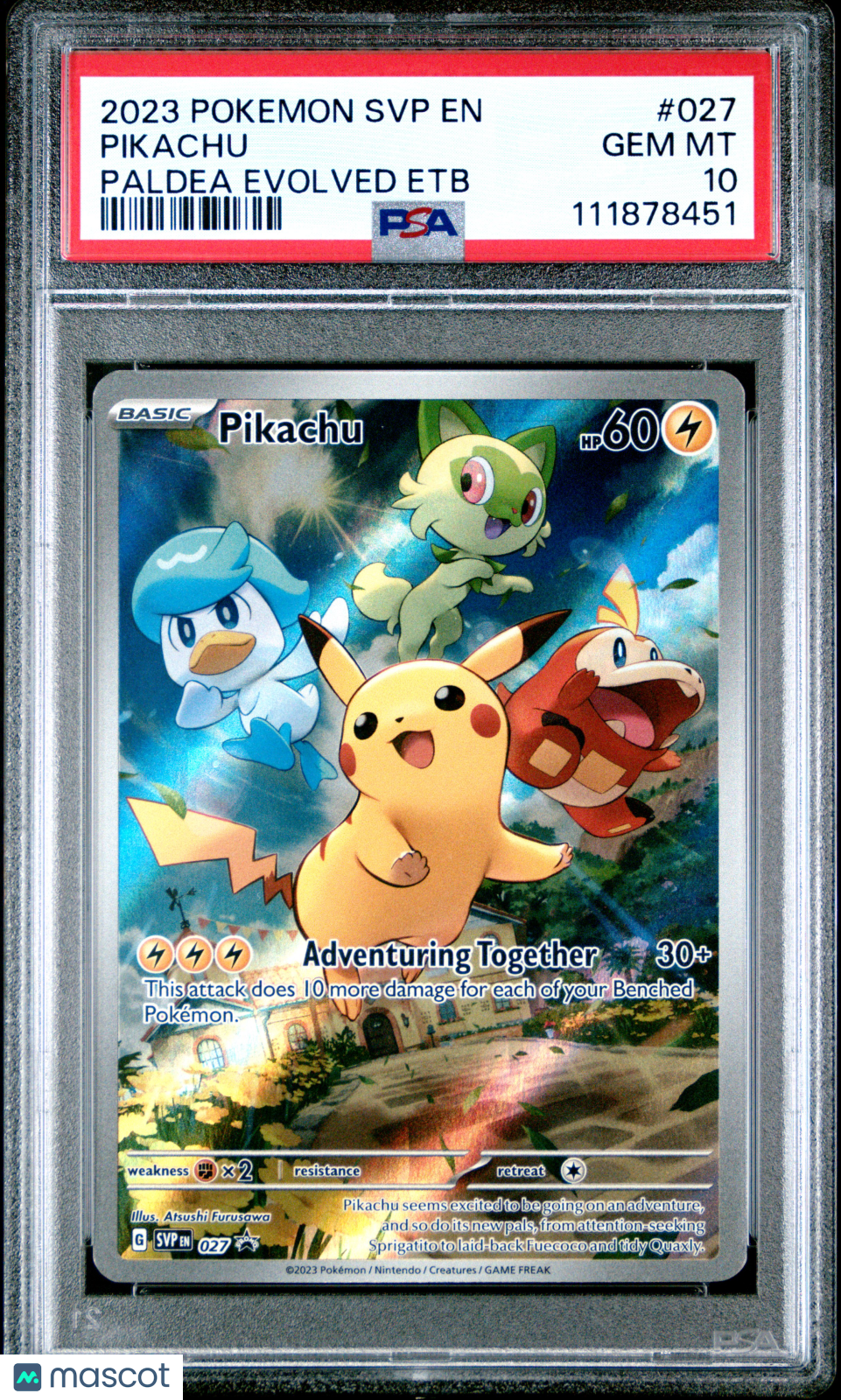 PIKACHU 2023 Pokemon Scarlet Violet Black Star Promo #027 PSA 10 PAL ETB