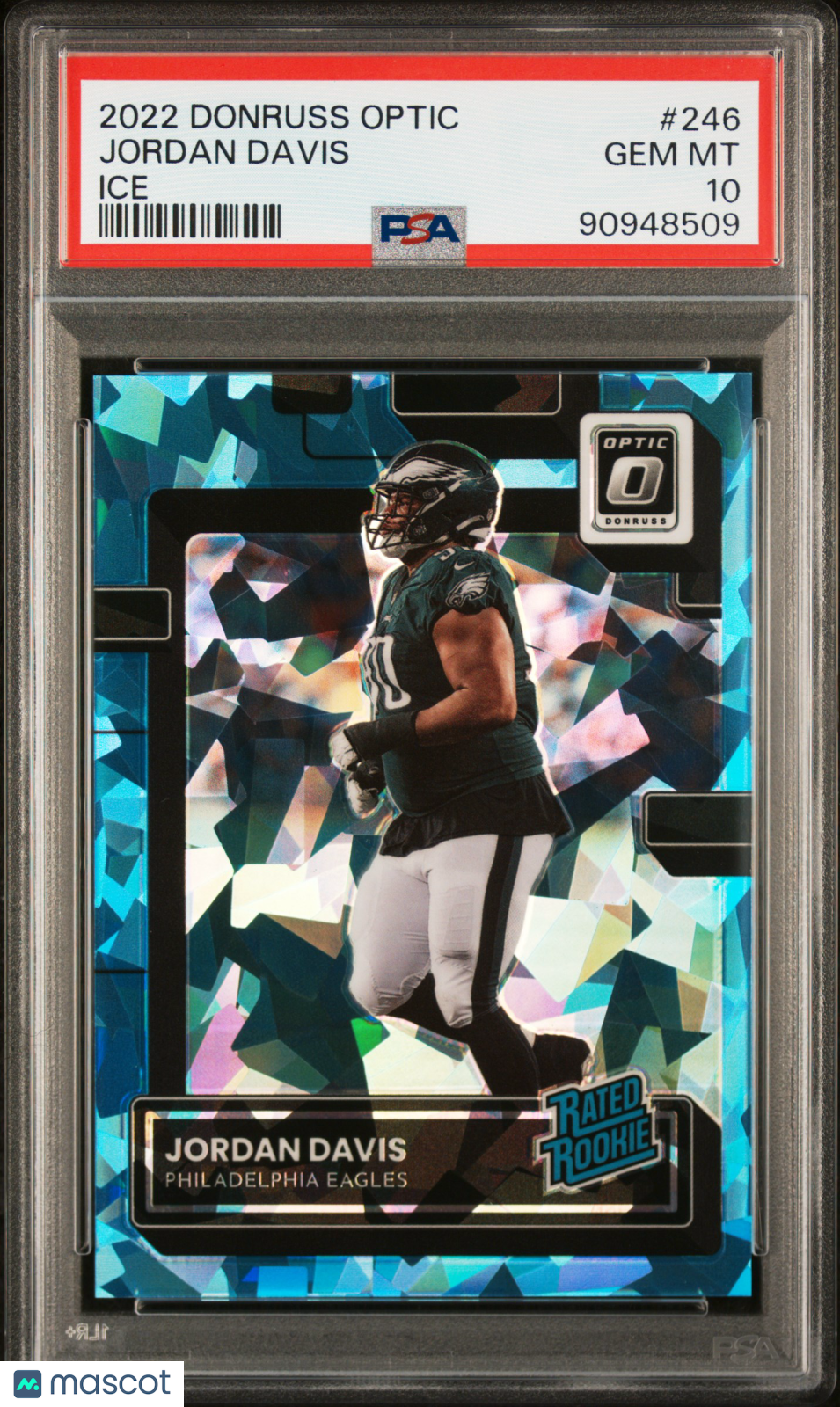 JORDAN DAVIS 2022 Panini Donruss Optic Rated Rookie Ice Prizm /15 #246 PSA 10