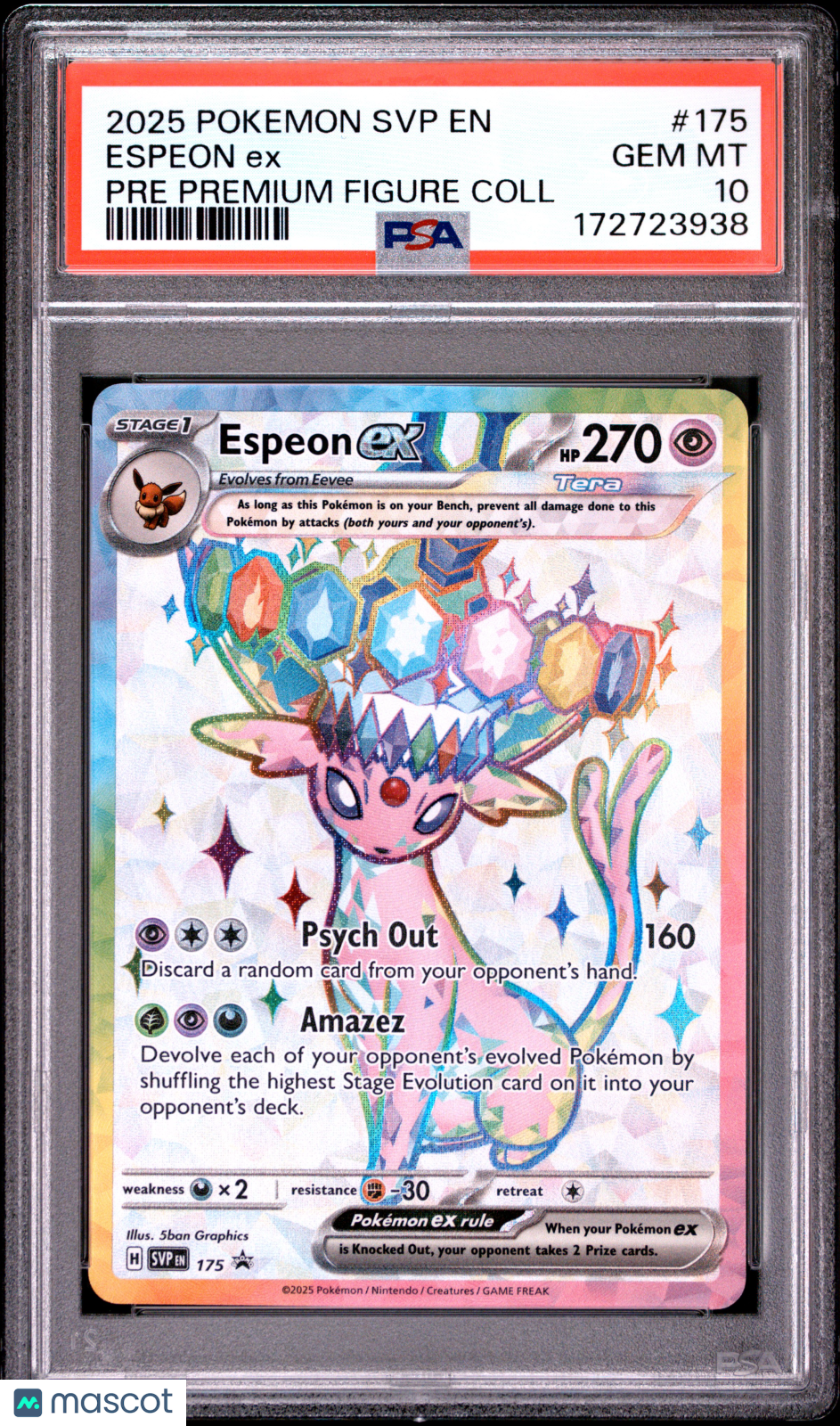 ESPEON EX 2025 Pokemon Scarlet & Violet Black Star Promo #175 PSA 10