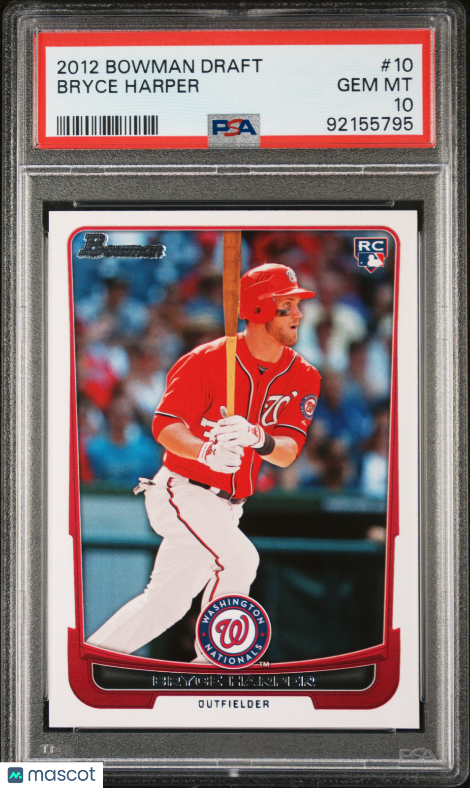 BRYCE HARPER 2012 Bowman Draft Rookie #10 PSA 10 Nationals