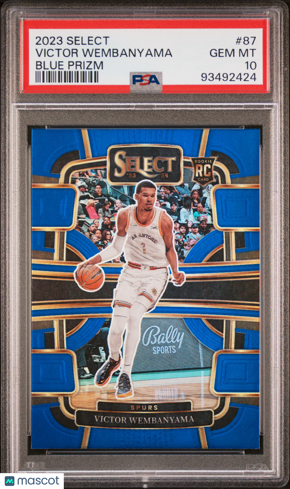 VICTOR WEMBANYAMA 2023-24 Panini Select Concourse Rookie Blue Prizm #87 PSA 10
