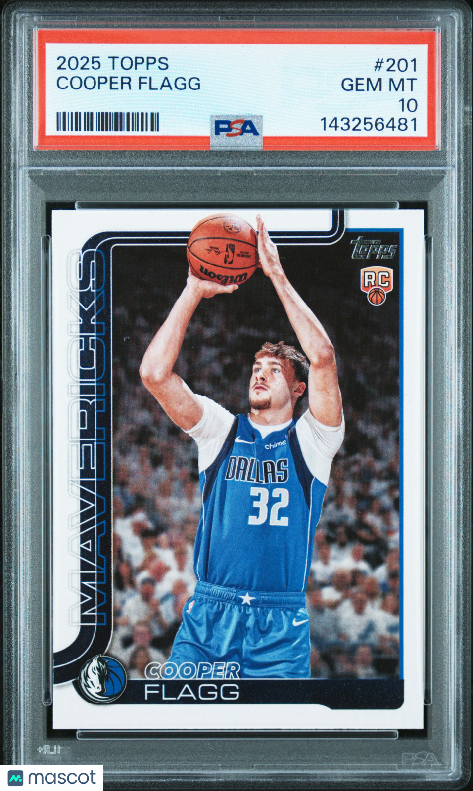 COOPER FLAGG 2025-26 Topps Flagship Rookie #201 PSA 10 Mavericks