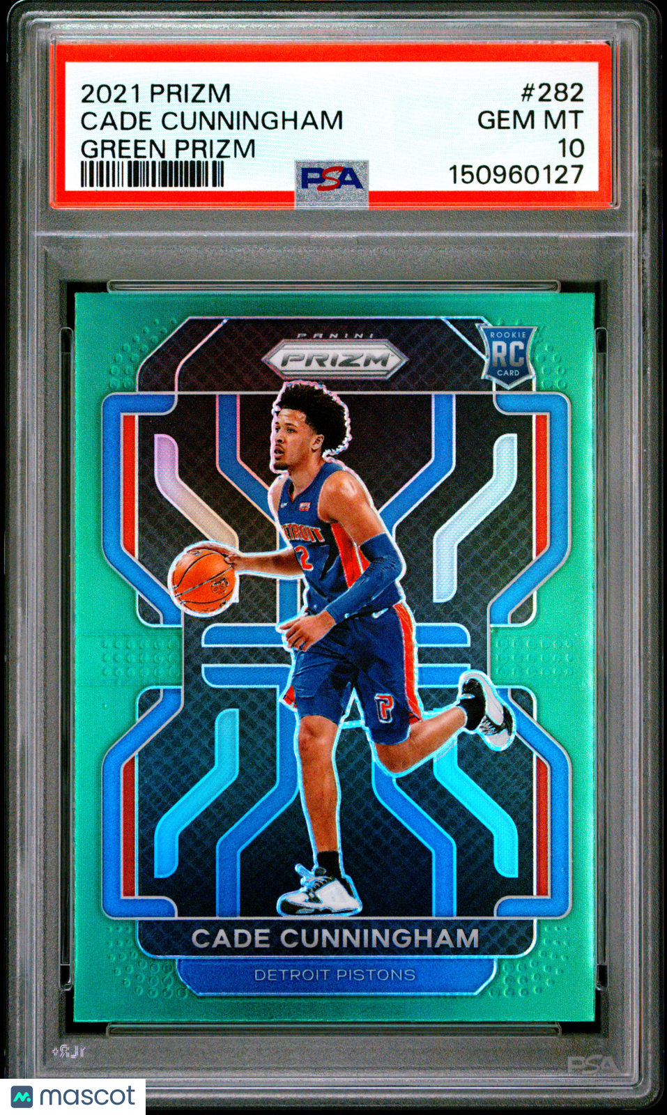 CADE CUNNINGHAM 2021-22 Panini Prizm Rookie Green Prizm #282 PSA 10 Pistons