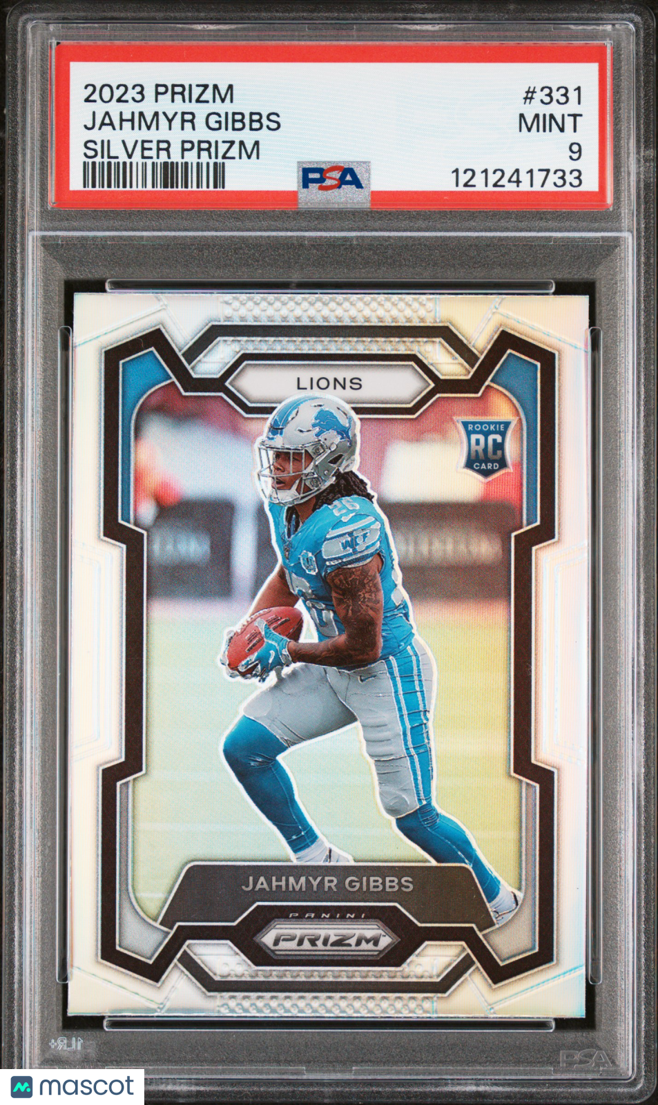 JAHMYR GIBBS 2023 Panini Prizm Rookie Silver Prizm #331 PSA 9 Lions