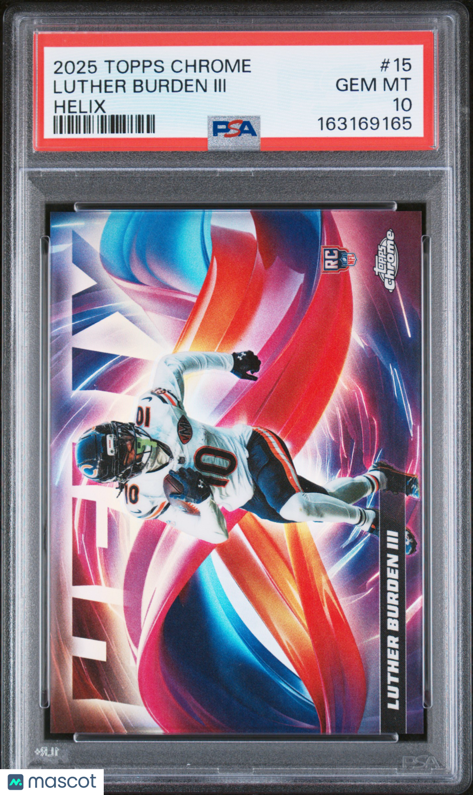 LUTHER BURDEN III 2025 Topps Chrome Rookie Helix Case Hit SSP #15 PSA 10 Bears