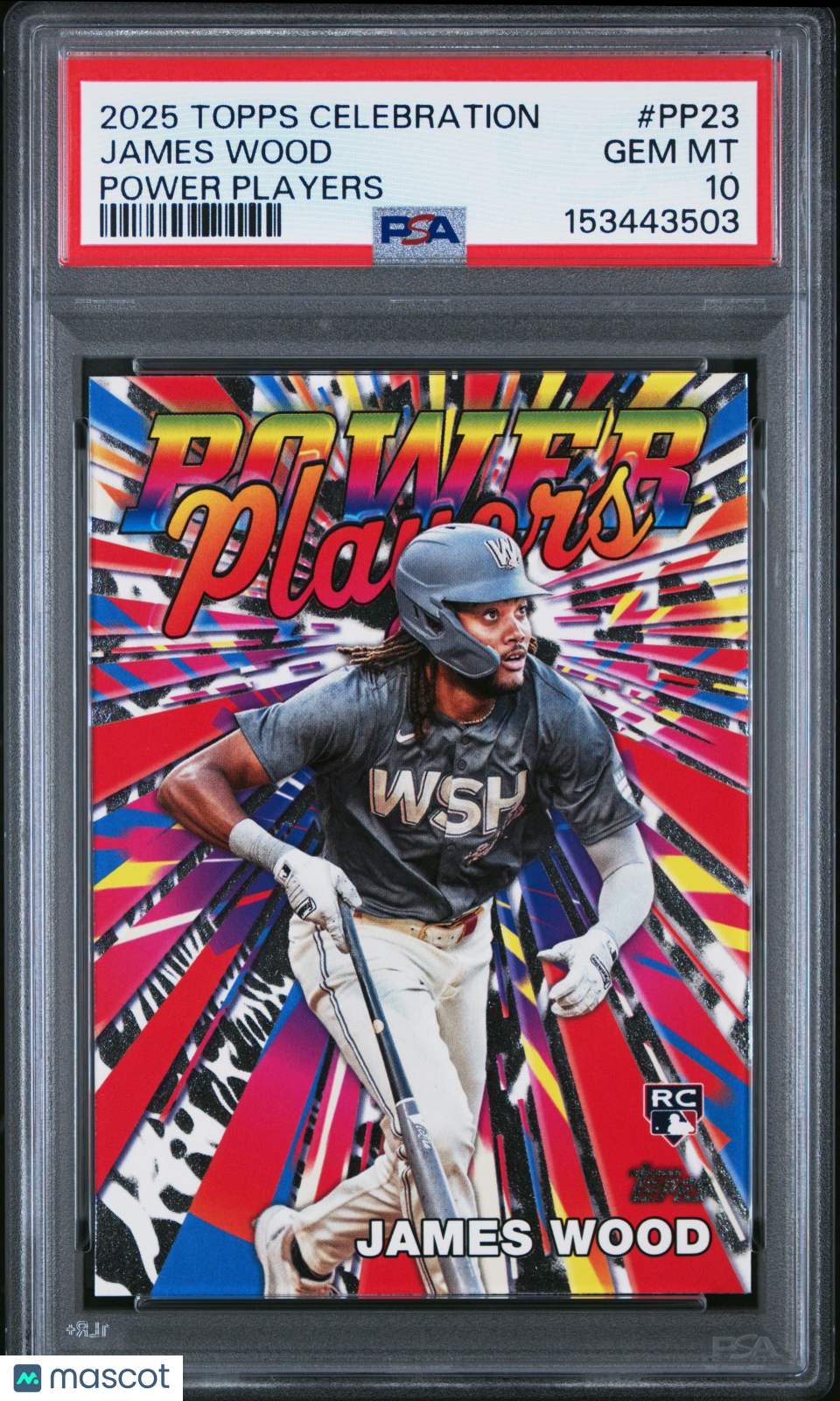 JAMES WOOD 2025 Topps Celebration Rookie Power Players #PP23 PSA 10 Nationals