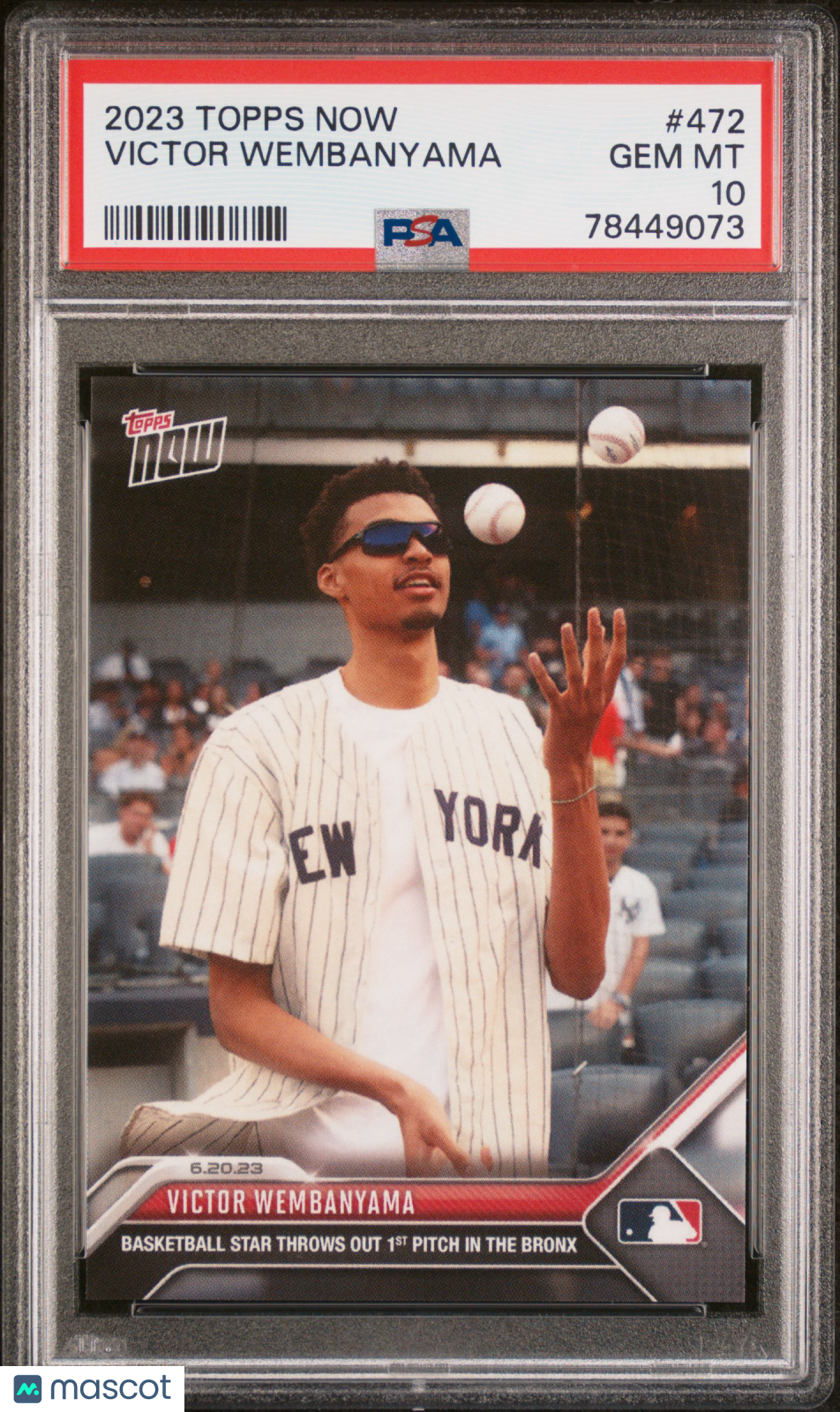 VICTOR WEMBANYAMA 2023 Topps Now Rookie 1st Pitch #472 PSA 10 Spurs