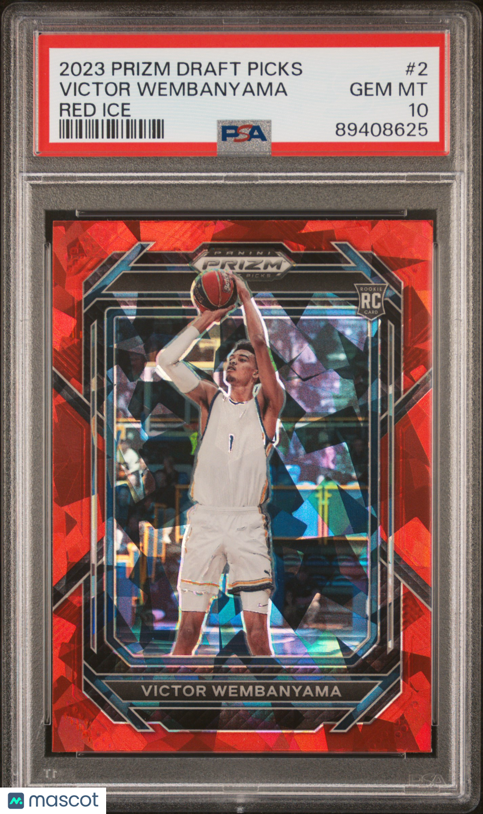 VICTOR WEMBANYAMA 2023 Panini Prizm Draft Picks Red Ice Rookie #2 PSA 10 Spurs