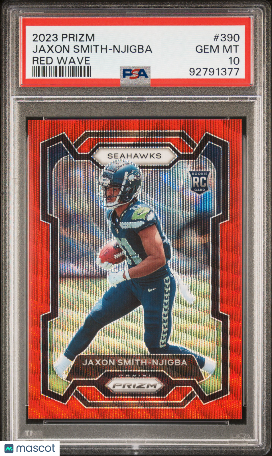 JAXON SMITH-NJIGBA 2023 Panini Prizm Rookie Red Wave /149 #390 PSA 10 Seahawks