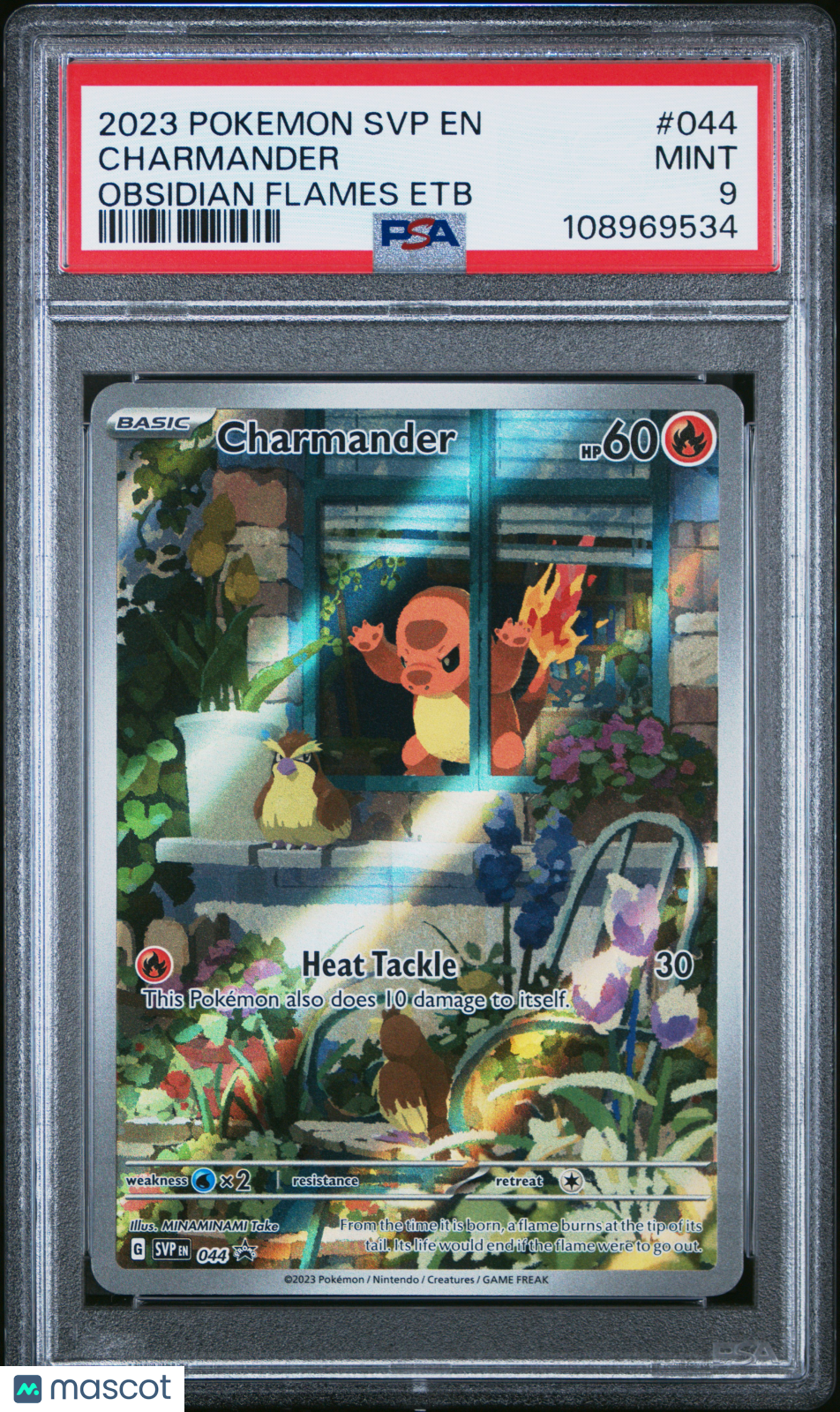CHARMANDER 2023 Pokemon SV Black Star Promo #044 Obsidian Flames ETB PSA 9