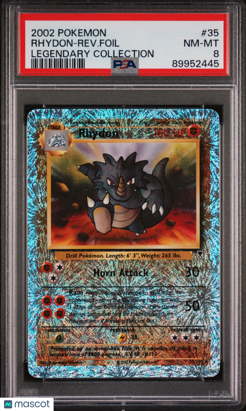 RHYDON 2002 Pokemon Legendary Collection Reverse Foil PSA 8 #35