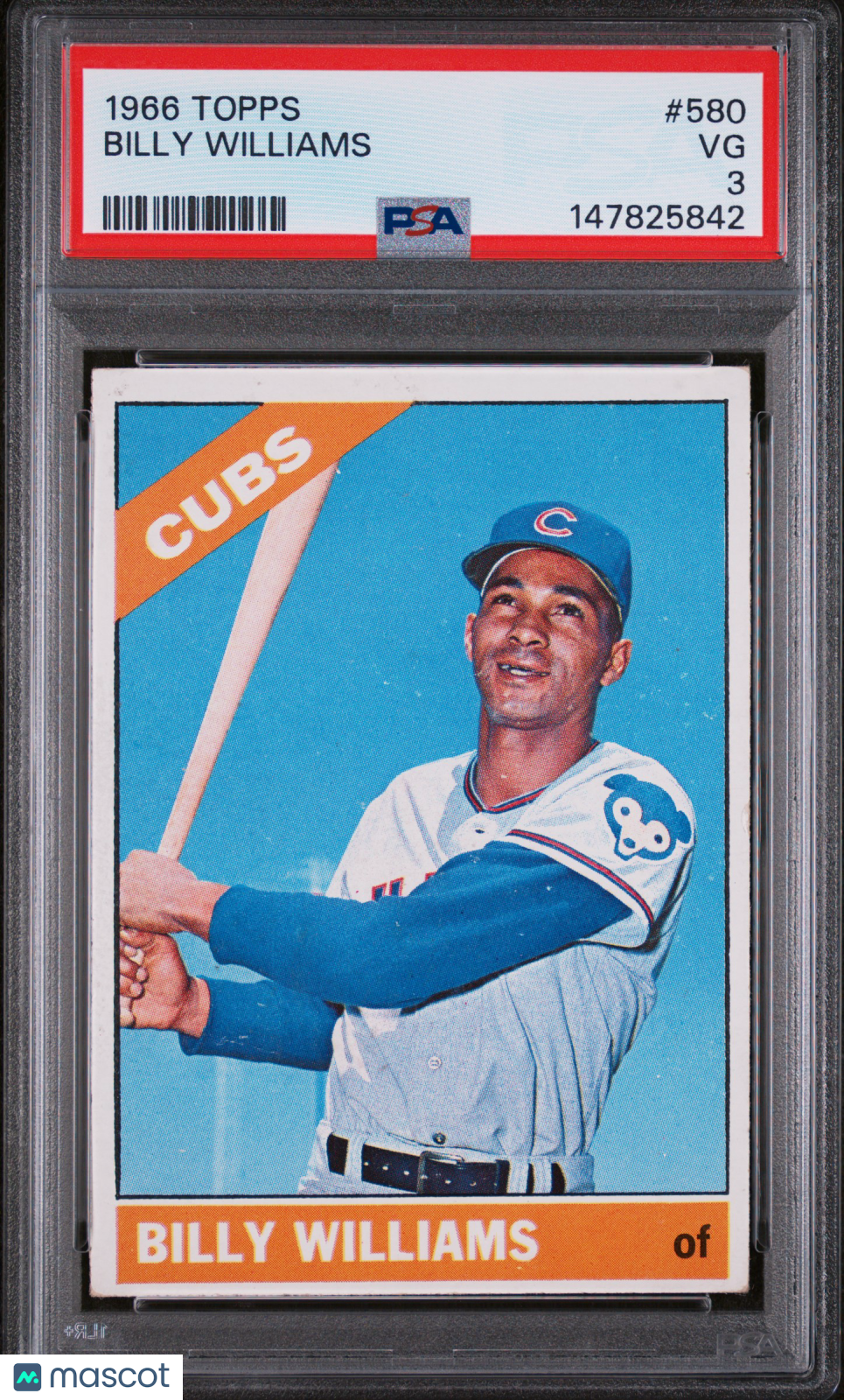 BILLY WILLIAMS 1966 Topps Baseball #580 PSA 3 VG Chicago Cubs