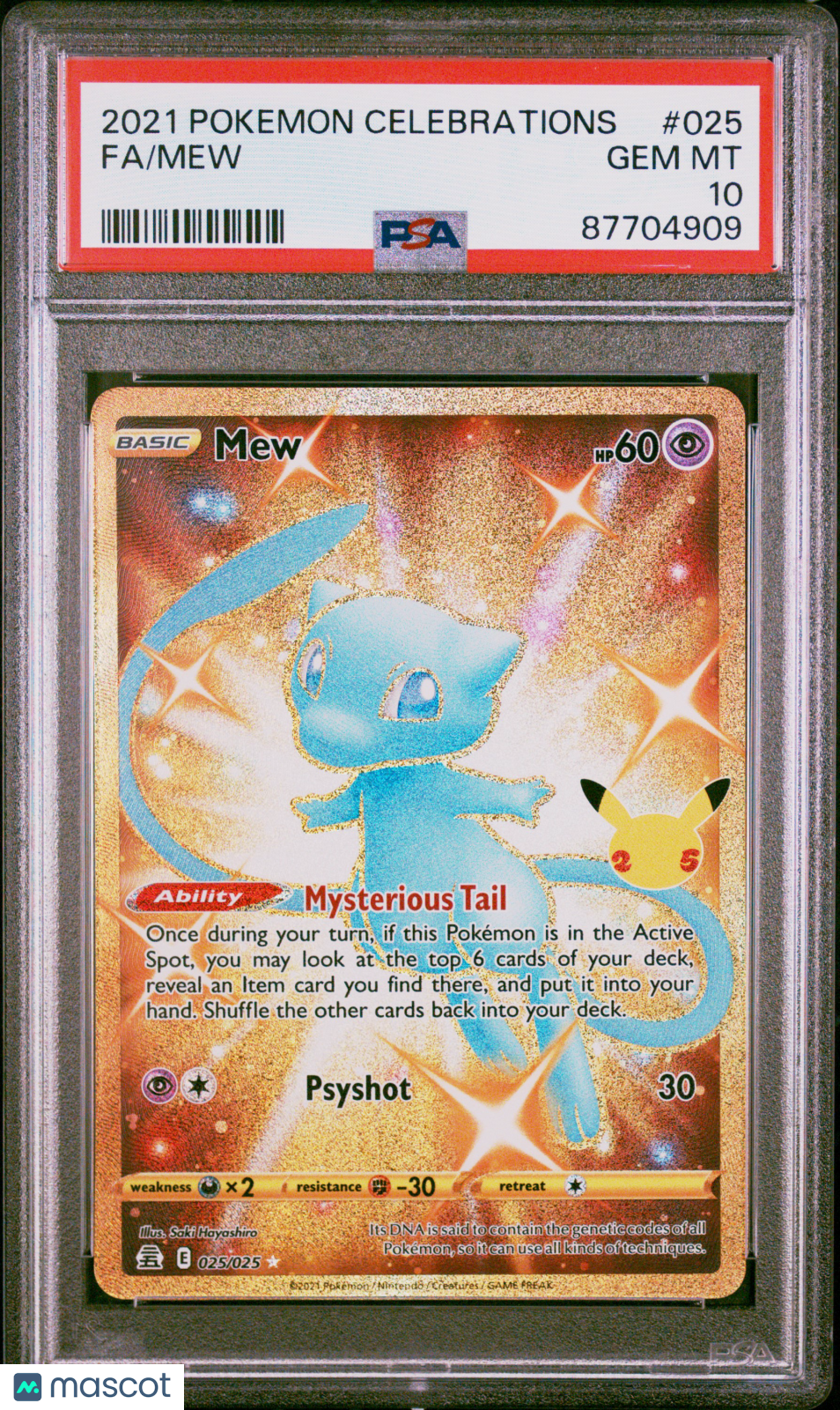MEW 2021 Pokemon Celebrations #025 Full Art Secret Rare PSA 10