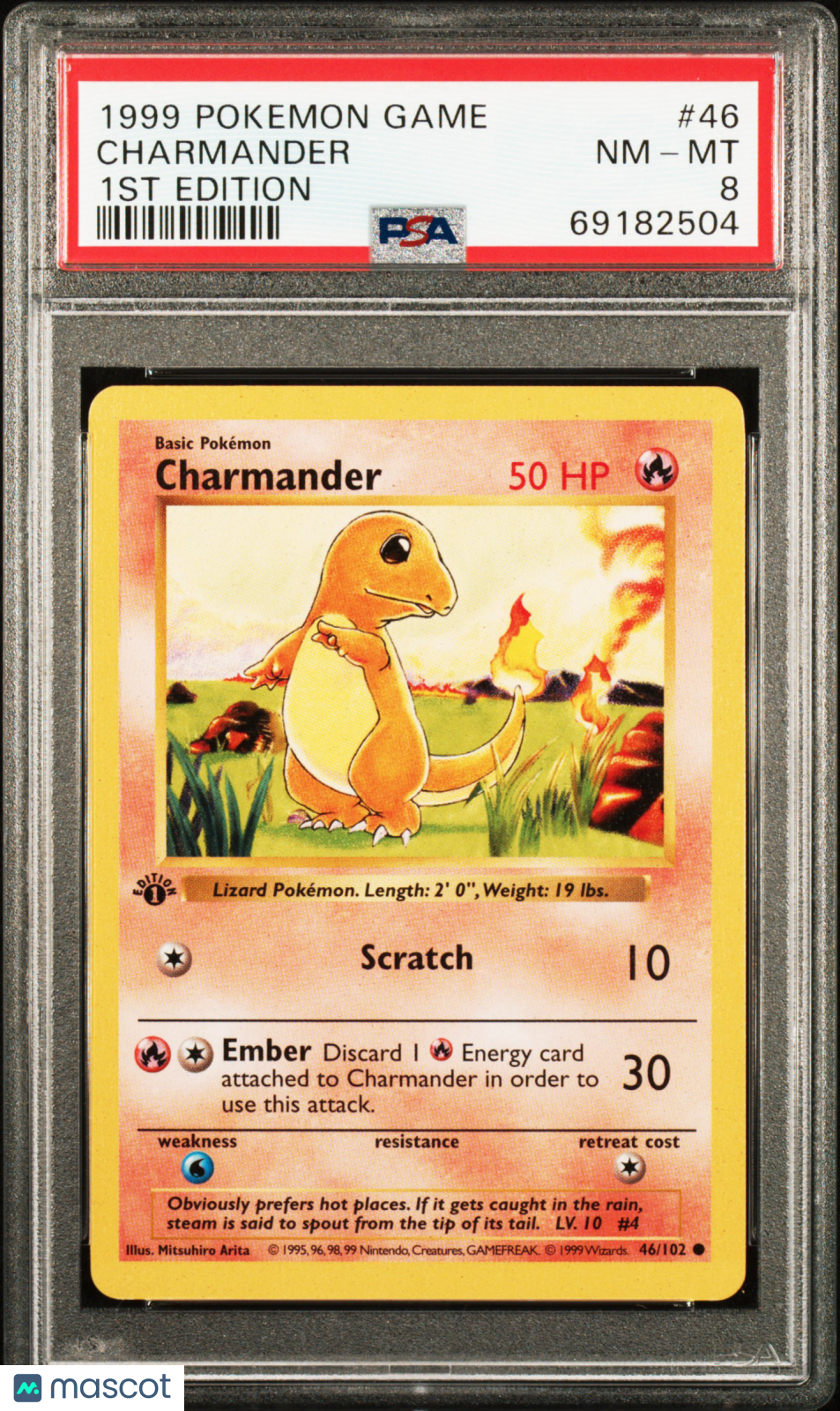 CHARMANDER 1999 Pokemon Game #46 1st Edition PSA 8 Near Mint