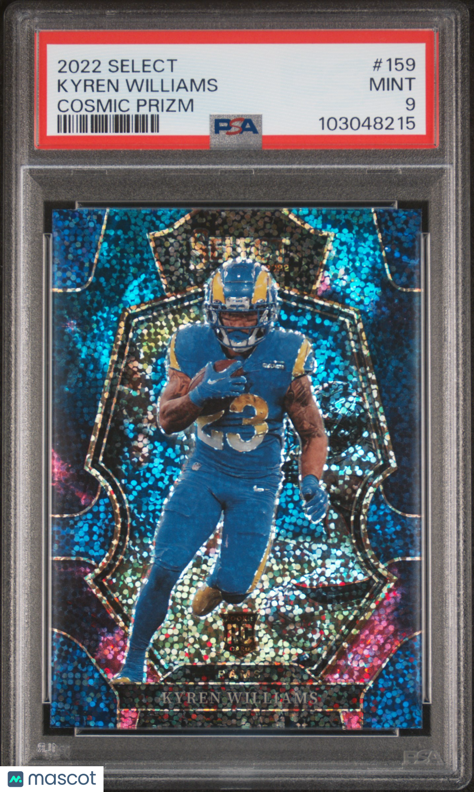KYREN WILLIAMS 2022 Panini Select Rookie Cosmic Prizm SSP #159 PSA 9 Rams