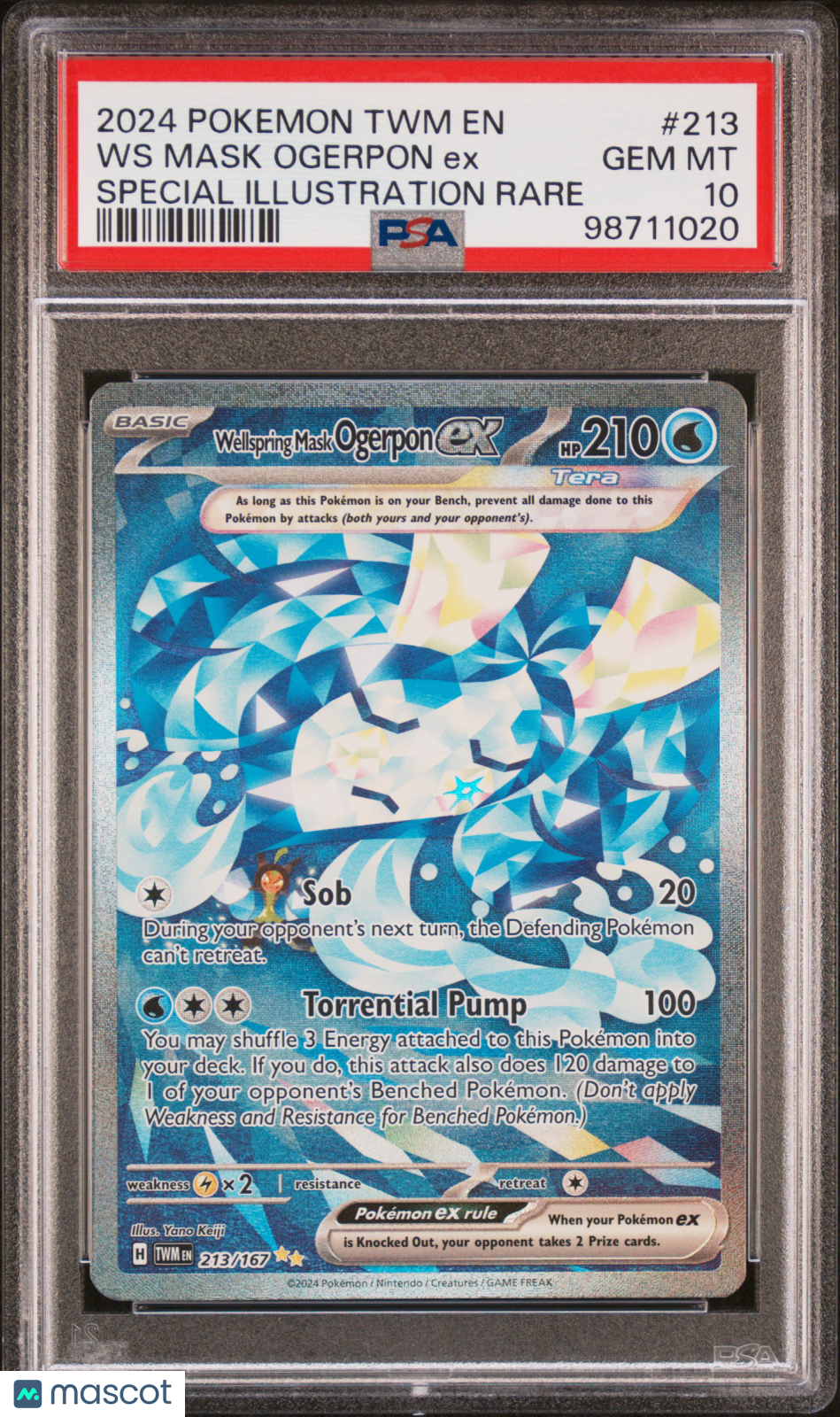 WELLSPRING MASK OGERPON EX 2024 Pokemon Twilight Masquerade SIR #213 PSA 10