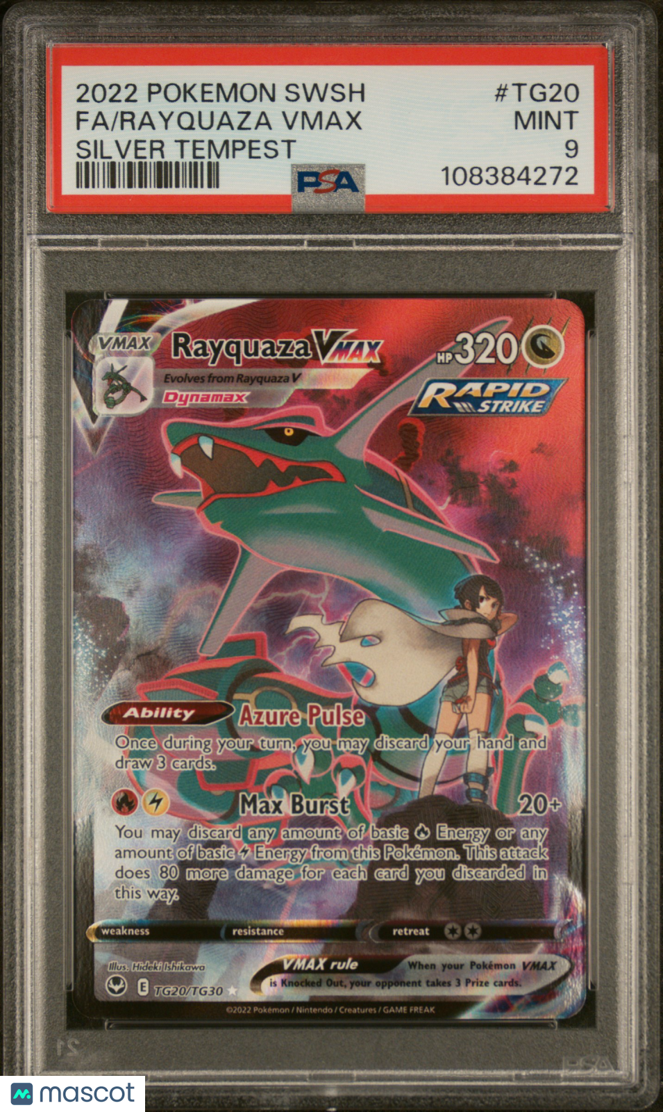 RAYQUAZA VMAX 2022 Pokemon SWSH Silver Tempest Trainer Gallery #TG20 PSA 9
